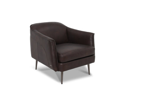 Lusso Leather Dark chocolate Accent Chair