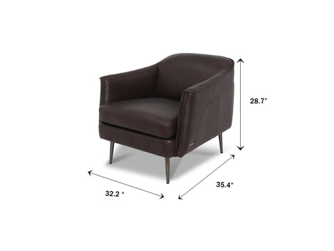 Lusso Leather Dark chocolate Accent Chair