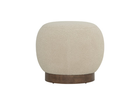 Bianca Beige Accent Chair & Pouf