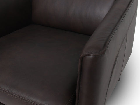 Lusso Leather Dark chocolate Accent Chair