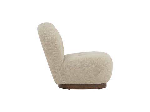 Bianca Beige Accent Chair & Pouf