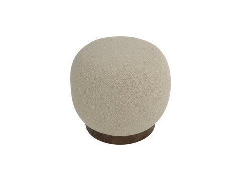 Bianca Beige Accent Chair & Pouf