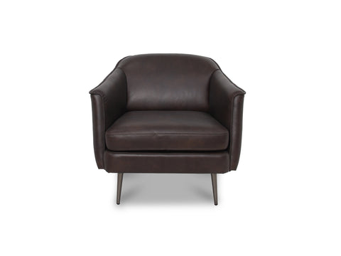 Lusso Leather Dark chocolate Accent Chair