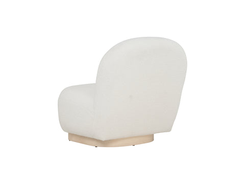 Bianca White Accent Chair & Pouf