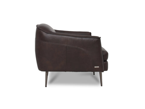 Lusso Leather Dark chocolate Accent Chair