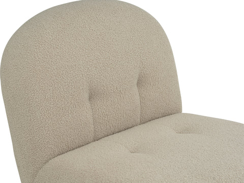 Bianca Beige Accent Chair & Pouf