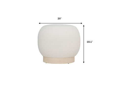 Bianca White Accent Chair & Pouf