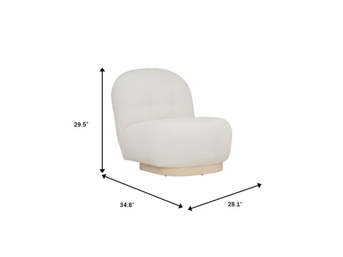 Bianca White Accent Chair & Pouf
