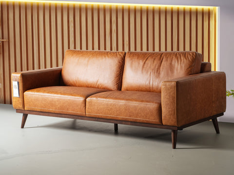 Amore Leather Cognac 3-Seater Sofa