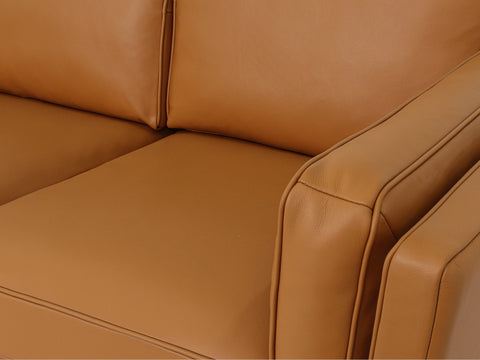 Selina Leather Chestnut 3-Seater Sofa