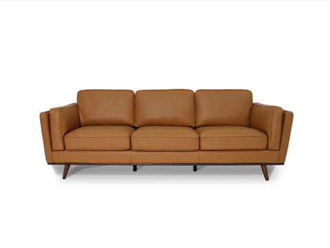 Selina Leather Chestnut 3-Seater Sofa