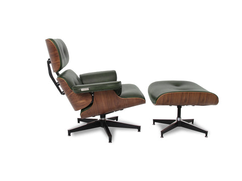 Meseo Royal Green Lounge Chair and Ottoman