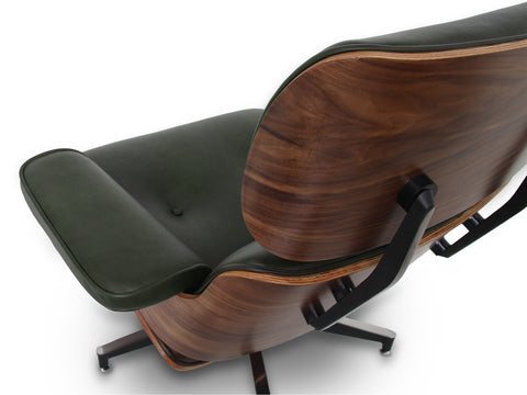 Meseo Royal Green Lounge Chair and Ottoman