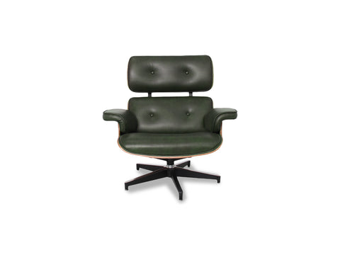 Meseo Royal Green Lounge Chair and Ottoman