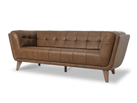 Divano Leather Chestnut Brown 3-Seater Sofa