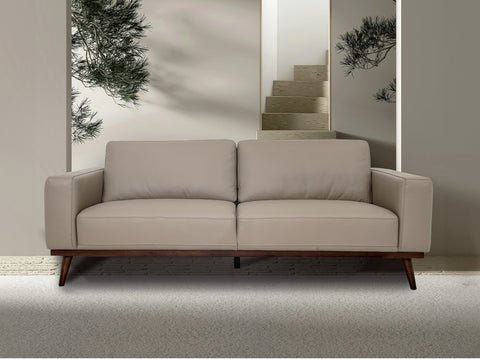 Amore Leather Grey 3-Seater Sofa