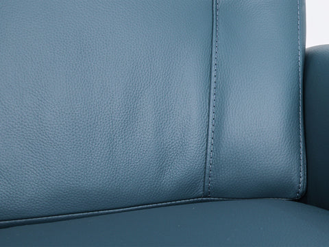 Velasco Deep Teal Leather Power Swivel Recliner Chair with Heat & Massage