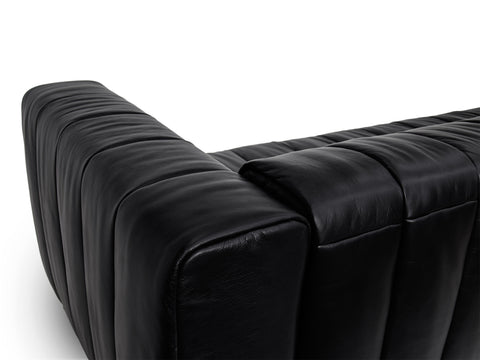 Portfino Leather Black 3-Seater Sofa