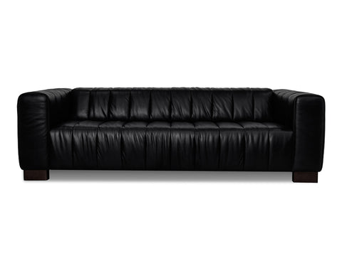 Portfino Leather Black 3-Seater Sofa