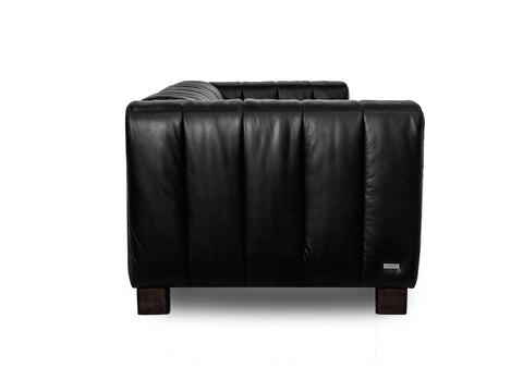Portfino Leather Black 3-Seater Sofa