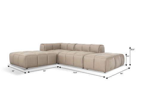 Sofá modular de dos plazas y dos lados en color beige Tuscono