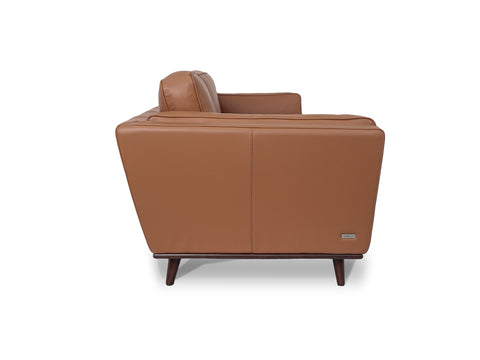Selina Leather Chestnut Brown Loveseat Sofa
