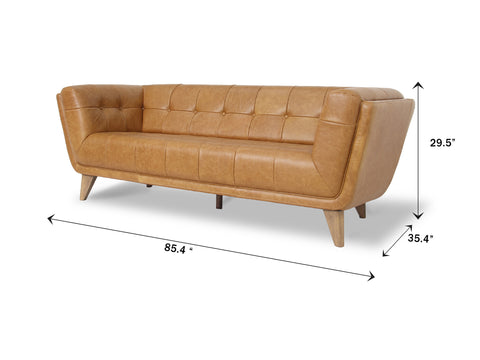 Divano Leather Cognak 3-Seater Sofa