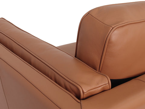 Selina Leather Chestnut Brown Loveseat Sofa