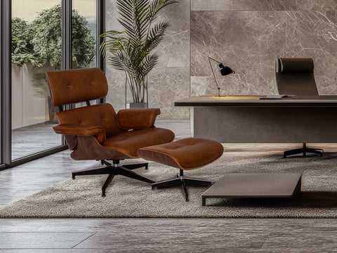 Meseo Cognak Lounge Chair and Ottoman