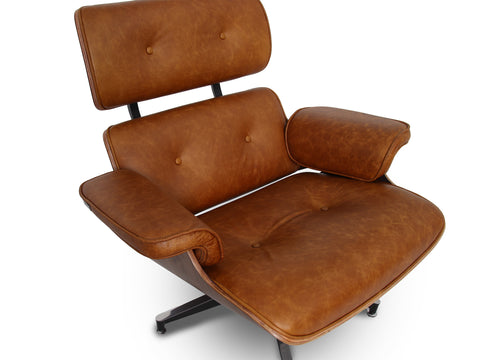 Meseo Cognak Lounge Chair and Ottoman