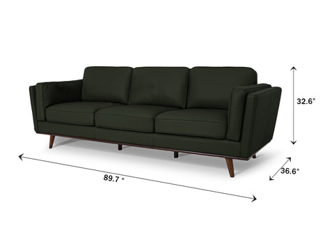 Selina Leather Royal Green 3-Seater Sofa