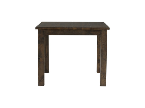 Annata Rustic Counter Table - Dark Solid Wood, square dining table made from Oakaia wood, perfect for small dining spaces or kitchens.
