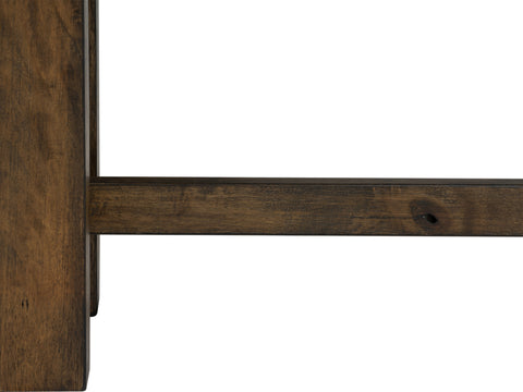 Close-up of Annata Rustic Bench - Dark Solid Wood showing natural grain and rich finish.
