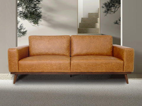 Amore Leather Cognac 3-Seater Sofa