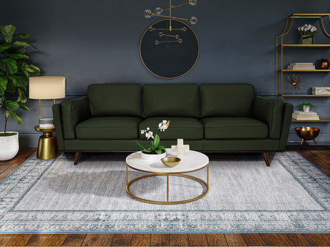 Selina Leather Royal Green 3-Seater Sofa