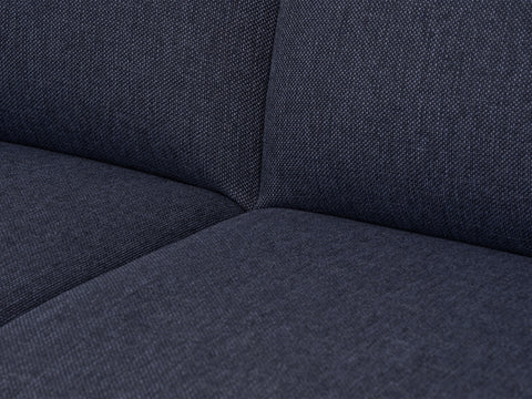 Livia Navy Blue 3 seater Extra Firm Sofa close-up showing textured fabric and cushioning.