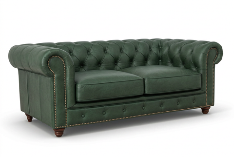 Royal Green loveseat angled preview