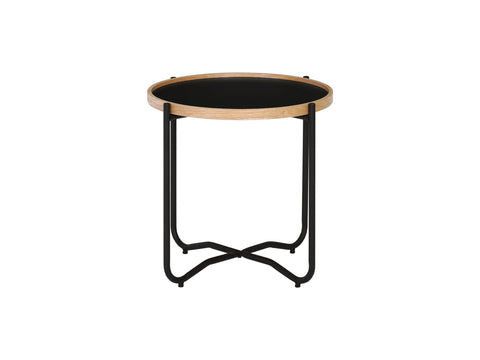 Siena Industrial Modern Side table with bentwood frame and steel legs, perfect for modern interiors.
