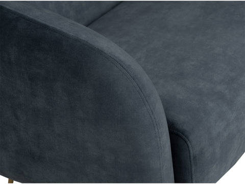 Close-up of Soffio Glam Mid-Century Modern Velvet Accent Chair in luxurious Arctus fabric, showcasing durable and inviting design.