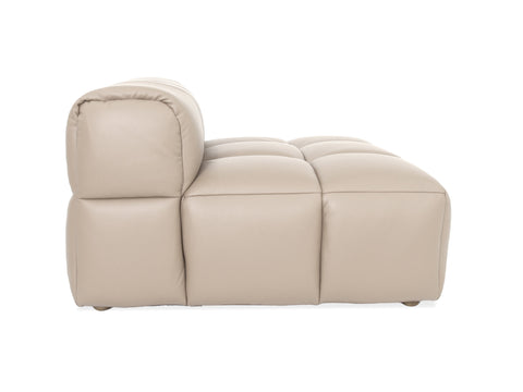Tuscono Leather Beige 2 seater Single Lounge Modular Sofa side view showcasing plush design and luxurious leather upholstery.