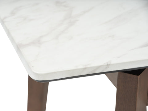 High-Pressure Laminate dining tabletop close-up with marble design, showcasing durability and stylish appeal for restaurant furniture.