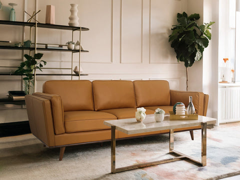 Stylish living room with a modern sofa, highlighting 10 Sofa Buying Mistakes to avoid for cost-effective furnishing decisions.