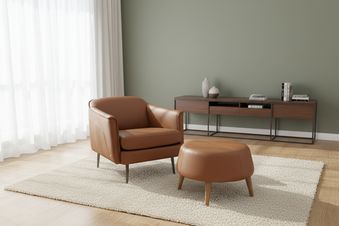 The Ultimate Guide to Buying Leather Accent Chairs With Ottoman in Toronto - elegant leather chair with ottoman in living room