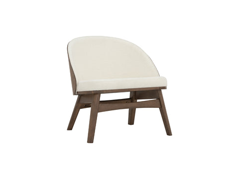 Silla decorativa Lucca color castaño y crema