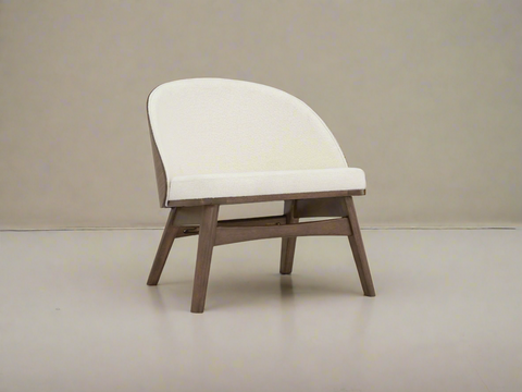 Silla decorativa Lucca color castaño y crema