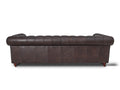 Back view of the Stanhope Dark Chocolate 3 Seater Chesterfield in top-grain aniline leather with tufted back.