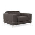 Modena Grey Leather Motorized Single Recliner showcasing modern elegance and luxury.