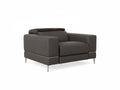 Modena Grey Leather Motorized Single Recliner showcasing modern elegance and luxury.