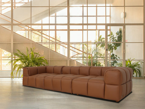 Sofá modular de 3 plazas en color marrón Tuscono