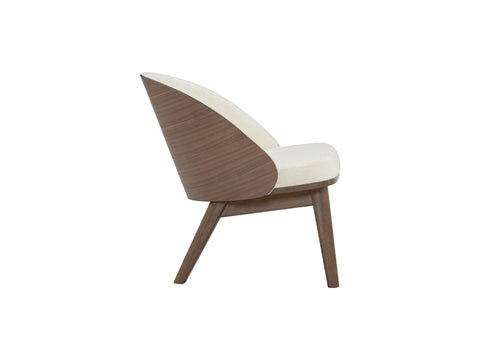 Silla decorativa Lucca color castaño y crema